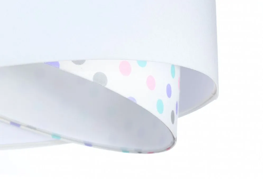 Lampa wisząca SPECK biała welurowa w kropki | MIRAT. w stylu kolekcja