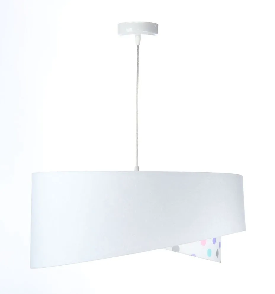 Lampa wisząca SPECK biała welurowa w kropki | MIRAT. w stylu kolekcja