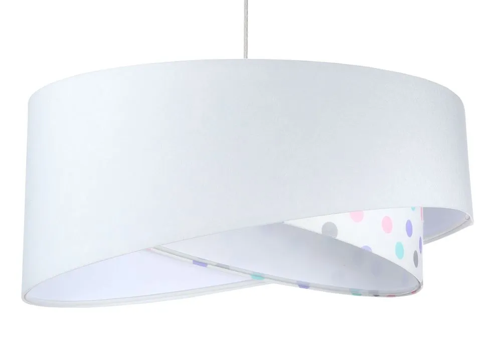 Lampa wisząca SPECK biała welurowa w kropki | MIRAT. w stylu kolekcja