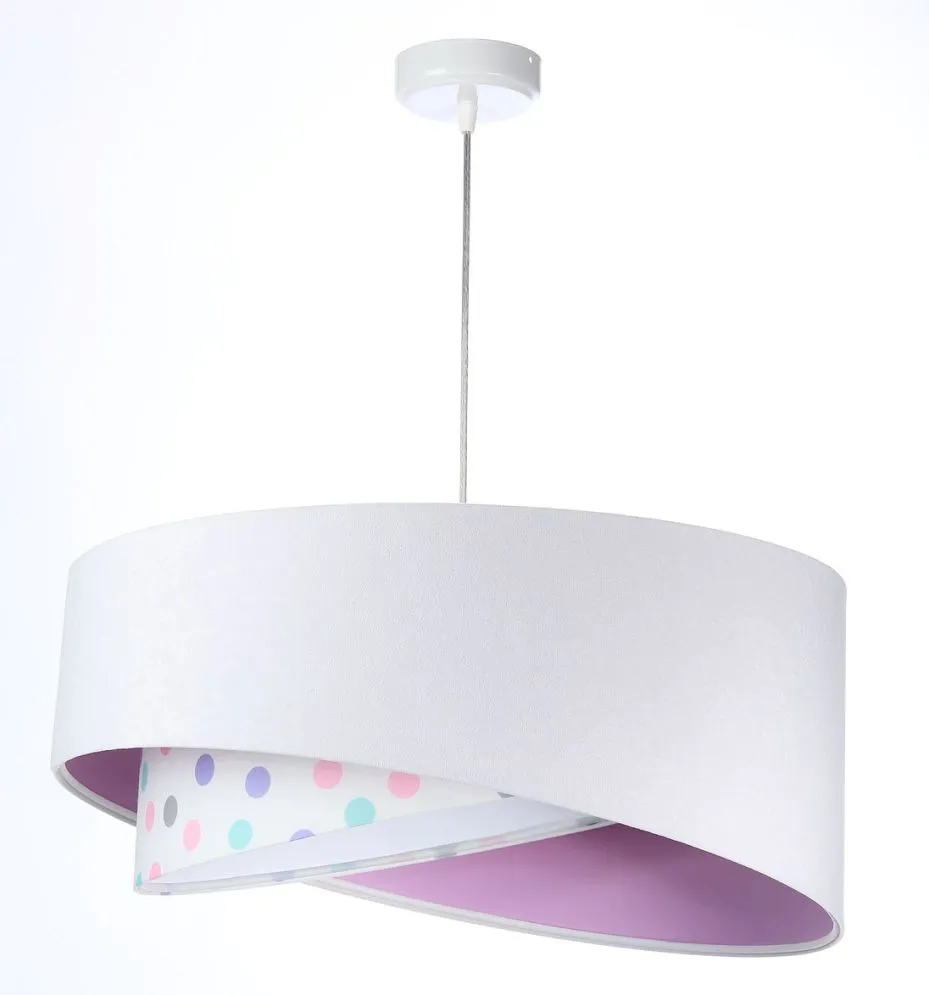 Lampa wisząca SPECK biała/fioletowa asymetryczna kolorowa | MIRAT. w stylu kolekcja