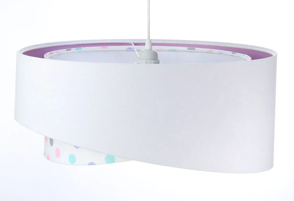 Lampa wisząca SPECK biała/fioletowa asymetryczna kolorowa | MIRAT. w stylu kolekcja