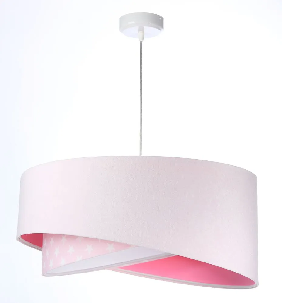 Lampa wisząca DREAMER biała/różowa do pokoju dziecka w gwiazdki | MIRAT. w stylu kolekcja
