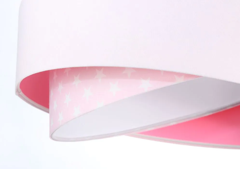 Lampa wisząca DREAMER biała/różowa do pokoju dziecka w gwiazdki | MIRAT. w stylu kolekcja