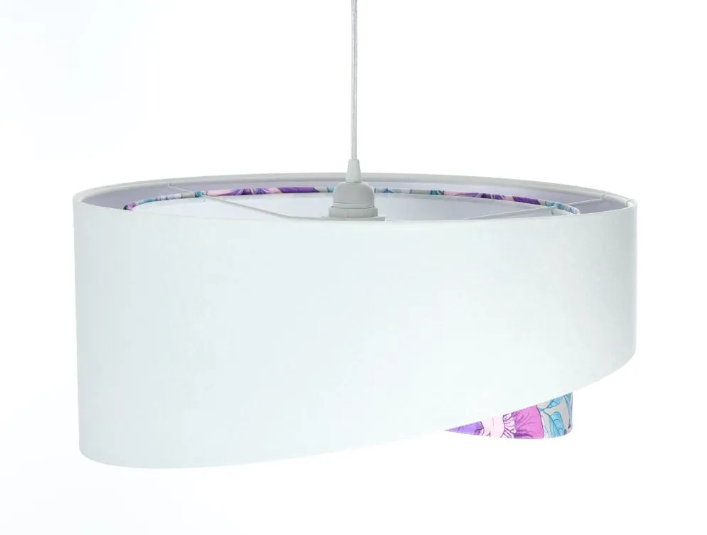 Lampa wisząca BLEACH biała z kwiatowym motywem welurowa | MIRAT. w stylu kolekcja