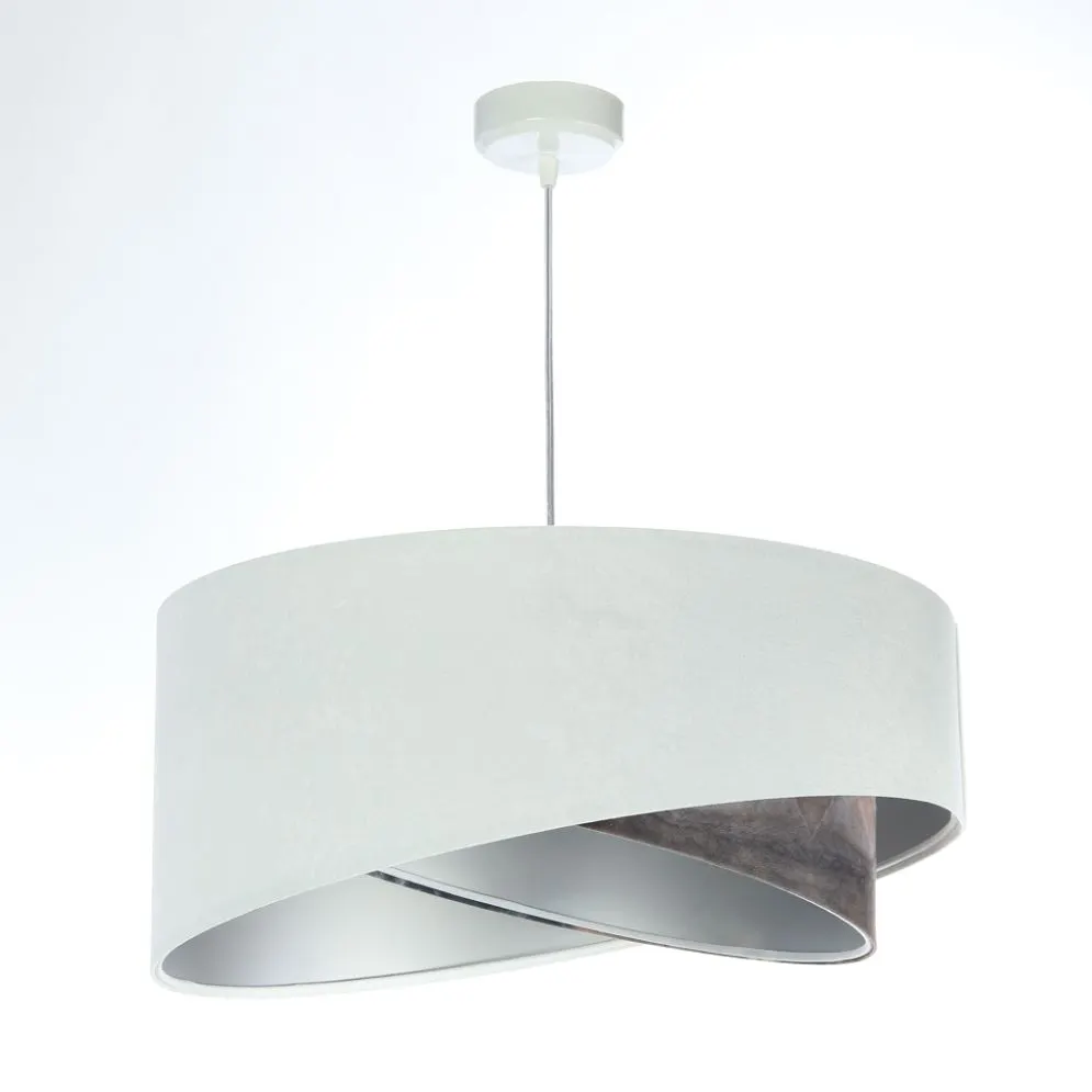 Lampa wisząca GRAY DUNE biała/srebrna aksamitna nowoczesna | MIRAT. w stylu  kolekcja