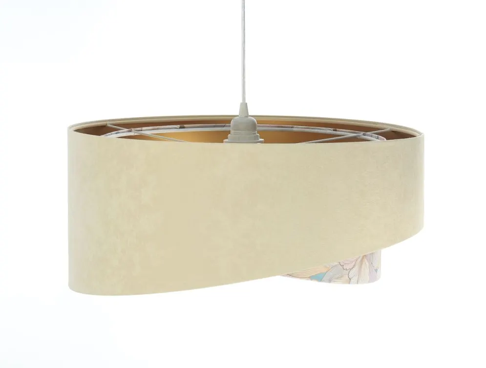 Lampa wisząca SAND FLOWER 2 beżowa/złota welurowa do jadalni | MIRAT. w stylu kolekcja