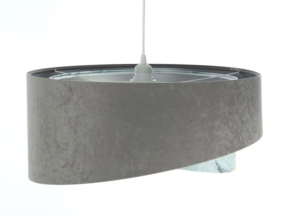 Lampa wisząca GRAY SEA szara/srebrna welurowa elegancka | MIRAT. w stylu kolekcja