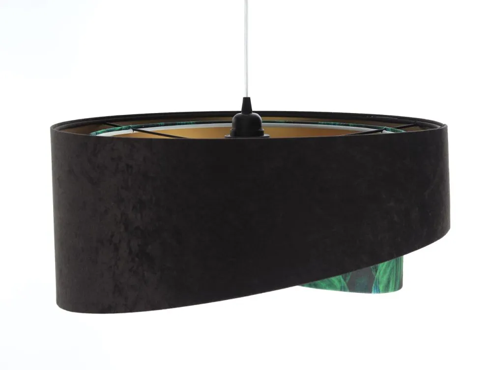 Lampa wisząca DARK ELEGANCE czarna/złota welurowa liście | MIRAT. w stylu kolekcja