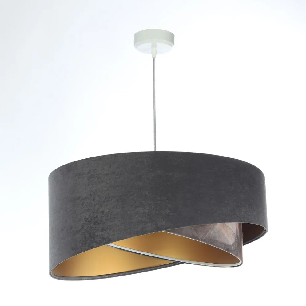 Lampa wisząca TOURMALINE szara/złota nowoczesna elegancka | MIRAT. w stylu kolekcja