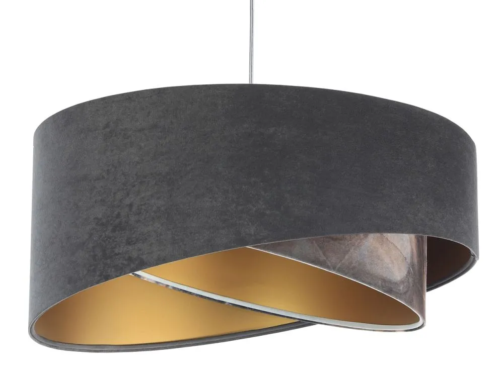 Lampa wisząca TOURMALINE szara/złota nowoczesna elegancka | MIRAT. w stylu kolekcja