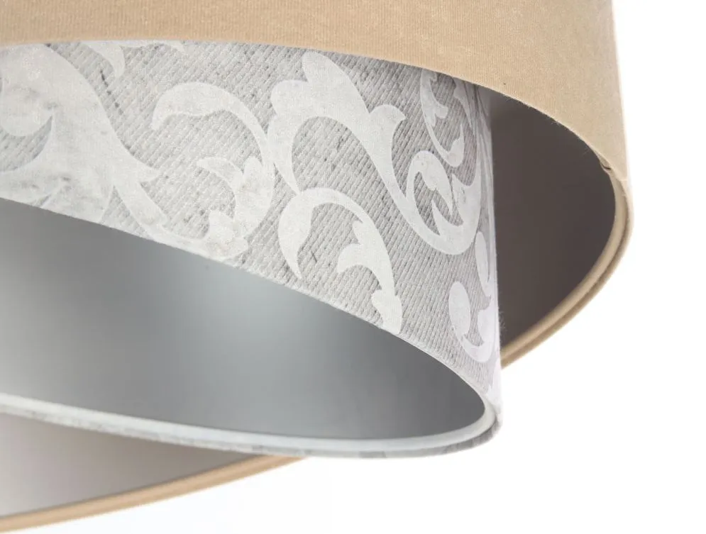 Lampa wisząca ALBIT beżowa srebrna trzykolorowa aksamitna | MIRAT. w stylu kolekcja