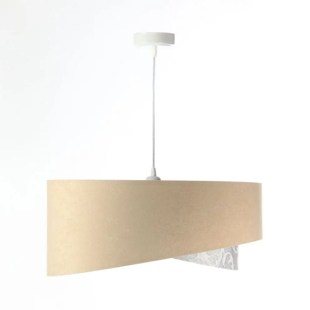 Lampa wisząca ALBIT beżowa srebrna trzykolorowa aksamitna | MIRAT. w stylu kolekcja