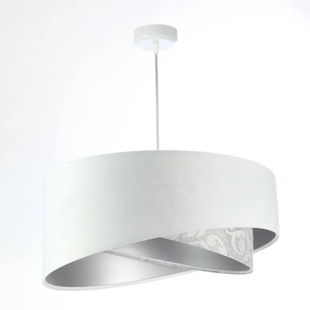 Lampa wisząca ALBIT biała/srebrna nowoczesna asymetryczna | MIRAT. w stylu kolekcja