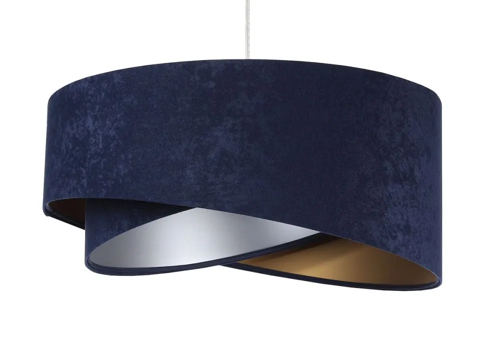 Lampa wisząca AGAU granatowa welurowa do salonu | MIRAT. w stylu kolekcja