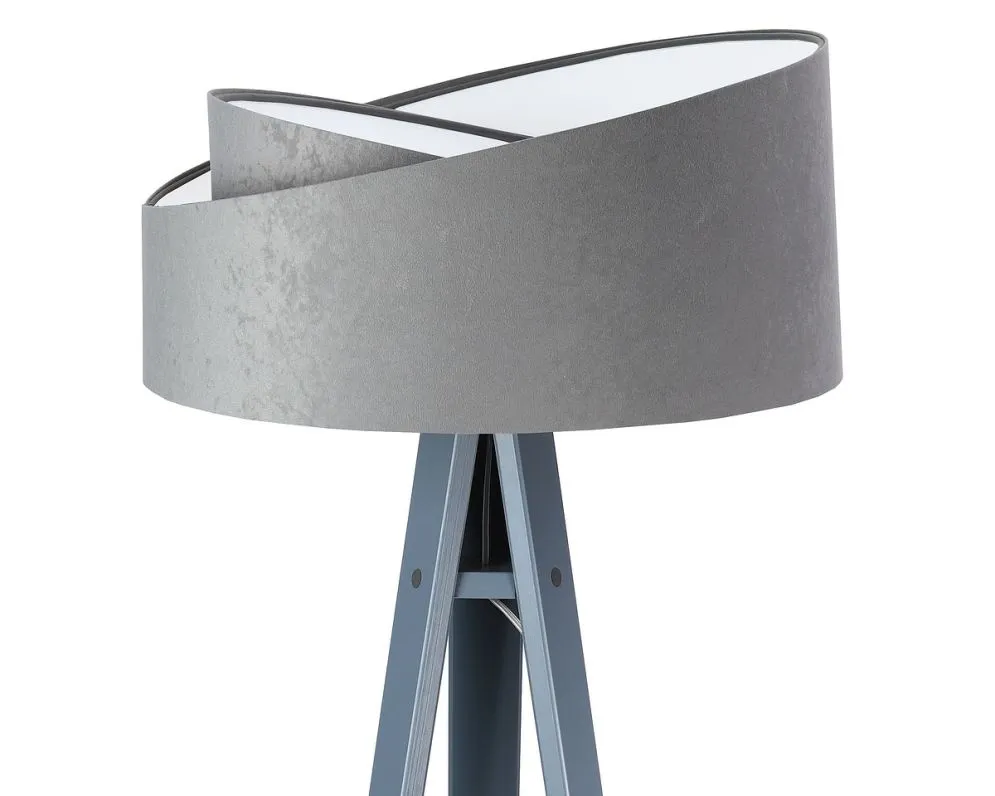 Lampa stojąca GEMSTONE szara/biała/szara z włącznikiem nożnym | MIRAT.