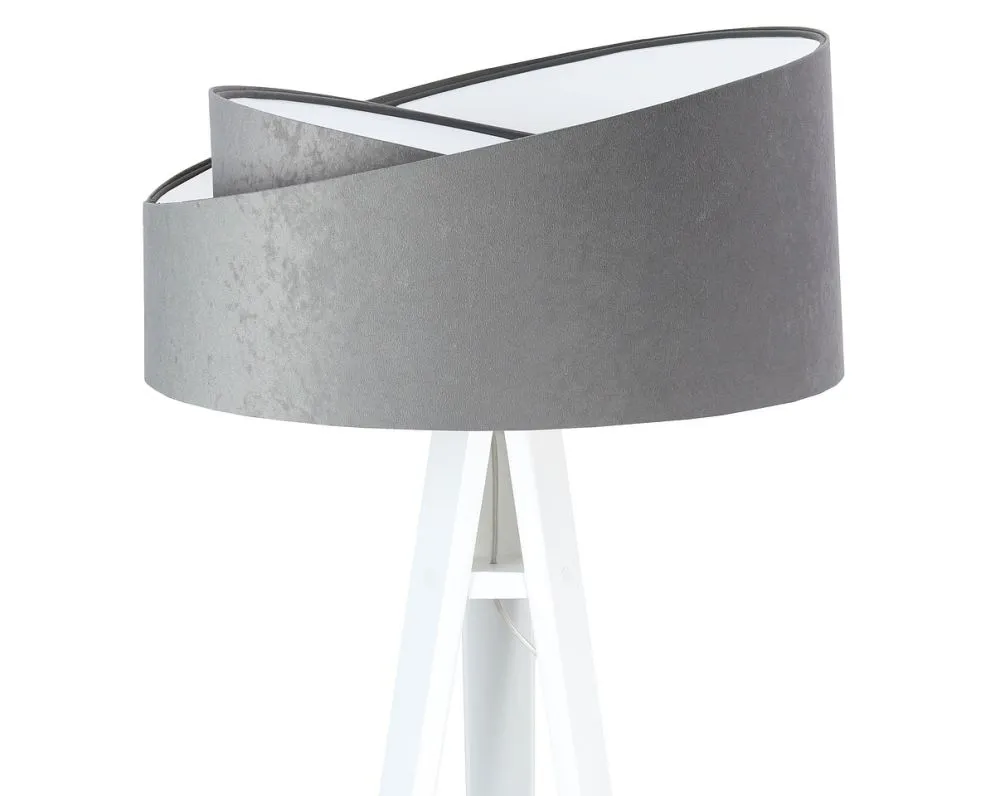 Lampa stojąca GEMSTONE szara/biała na 1 żarówkę | MIRAT.