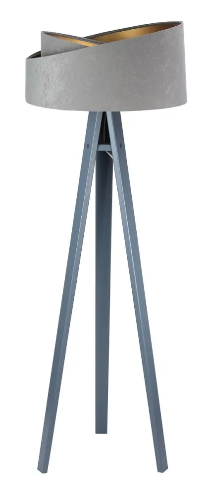 Lampa stojąca GEMSTONE szara/złota podłogowa do biura | MIRAT.