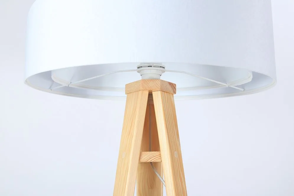 Lampa stojąca GEMSTONE biała/sosna w stylu skandynawskim | MIRAT. w stylu  kolekcja