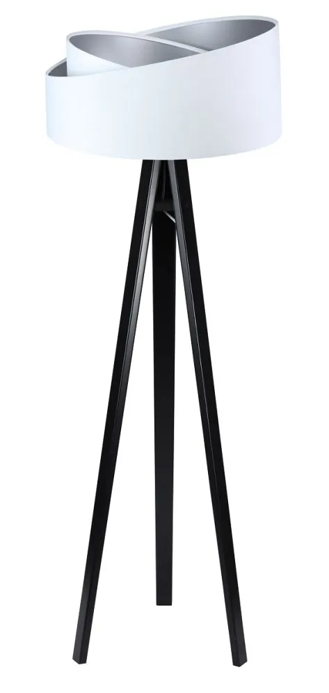 Lampa stojąca GEMSTONE biała/srebrna/czarna welurowa | MIRAT. w stylu kolekcja