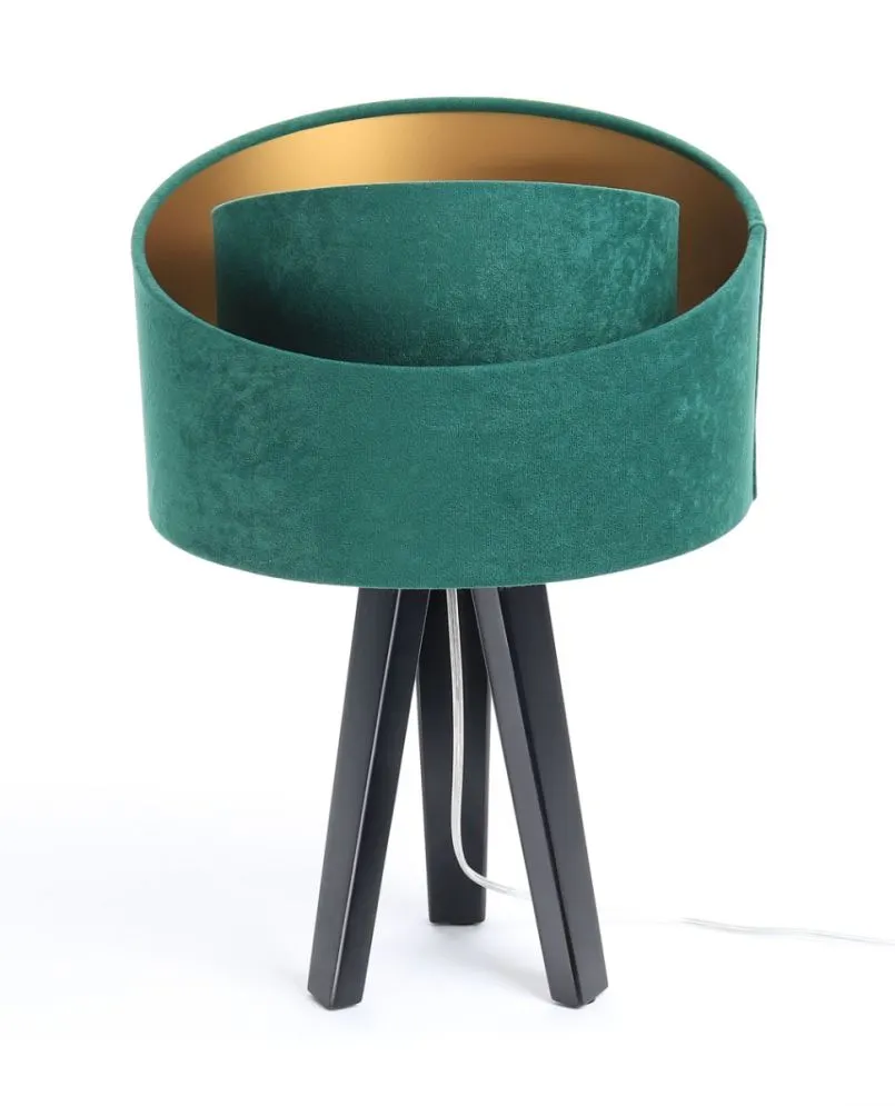 Lampa stołowa GEMSTONE zielona/złota/czarna asymetryczna | MIRAT. w stylu kolekcja