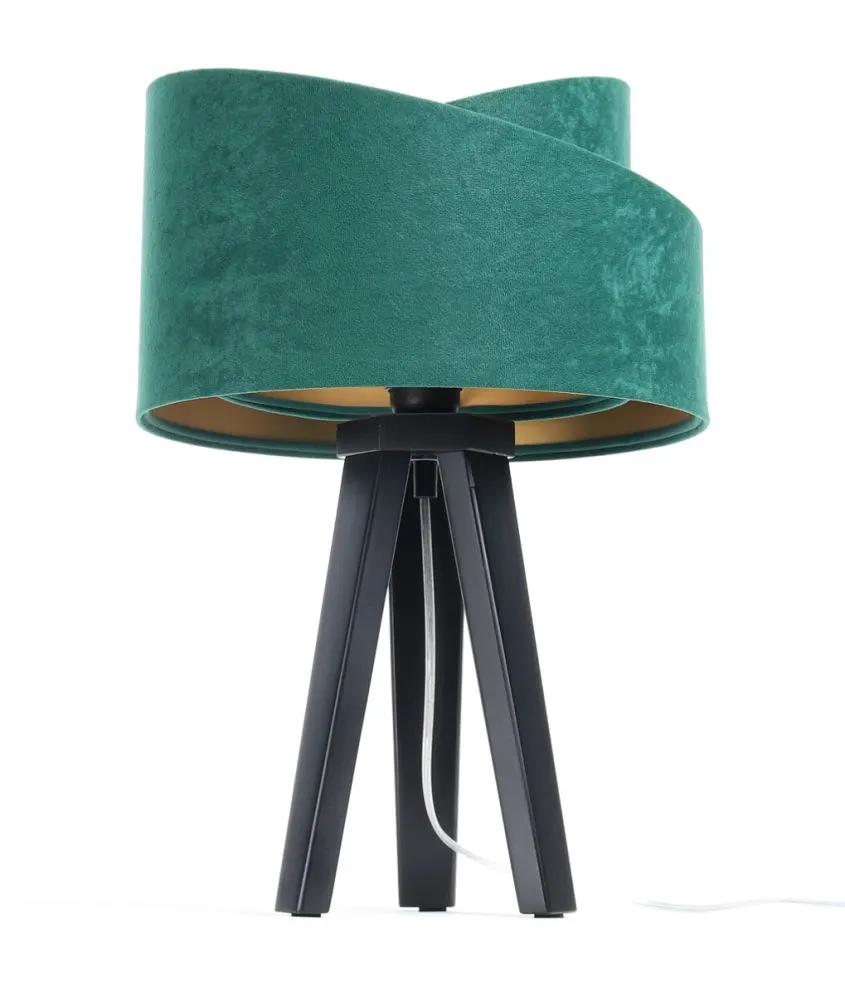 Lampa stołowa GEMSTONE zielona/złota/czarna asymetryczna | MIRAT. w stylu kolekcja