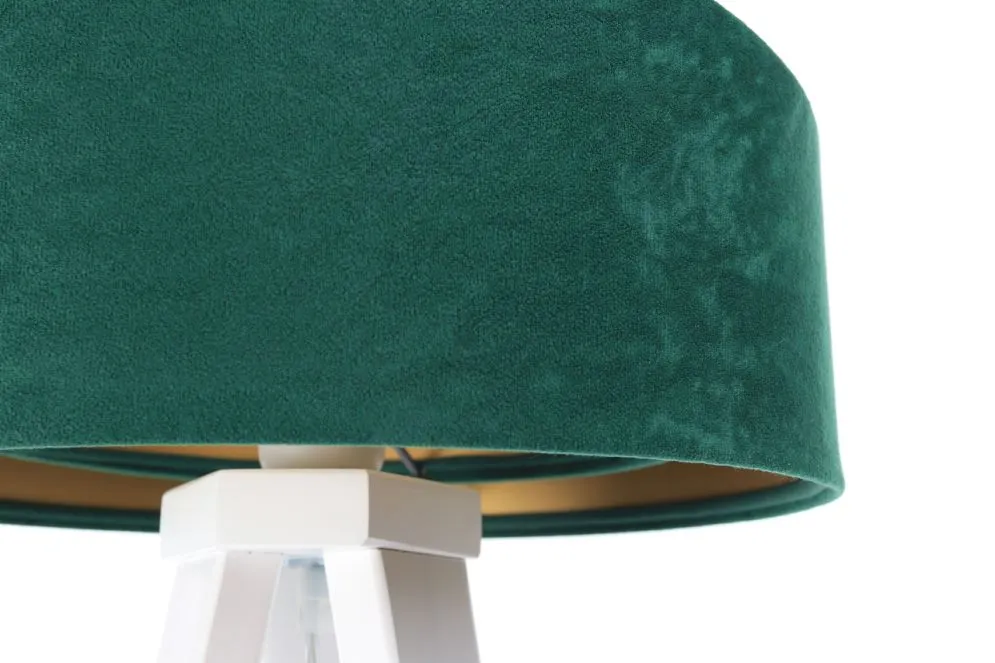 Lampa stołowa GEMSTONE zielona/złota/biała do sypialni | MIRAT. w stylu kolekcja