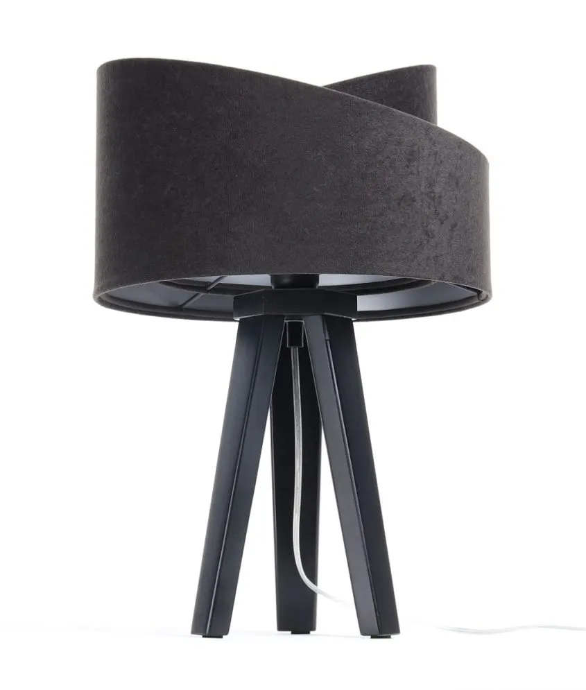 Lampa stołowa GEMSTONE czarna/srebrna/czarna welurowa | MIRAT. w stylu kolekcja