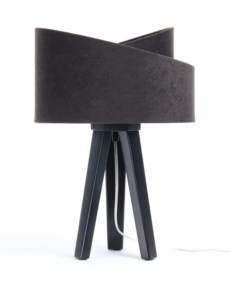 Lampa stołowa GEMSTONE czarna/srebrna/czarna welurowa | MIRAT. w stylu kolekcja