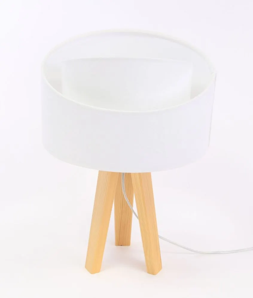 Lampa stołowa GEMSTONE biała/sosna asymetryczna | MIRAT.