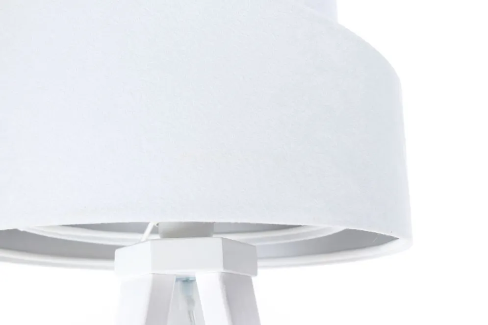 Lampa stołowa GEMSTONE biała/srebrna/biała w stylu skandynawskim | MIRAT.