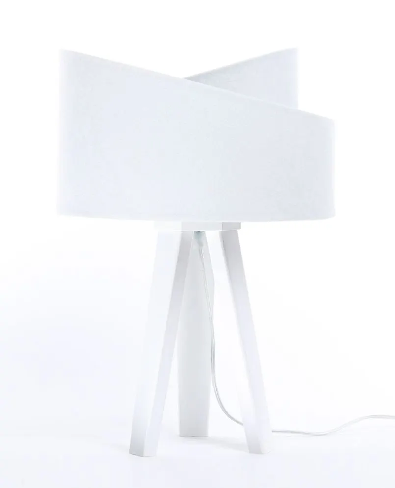 Lampa stołowa GEMSTONE biała/srebrna/biała w stylu skandynawskim | MIRAT.