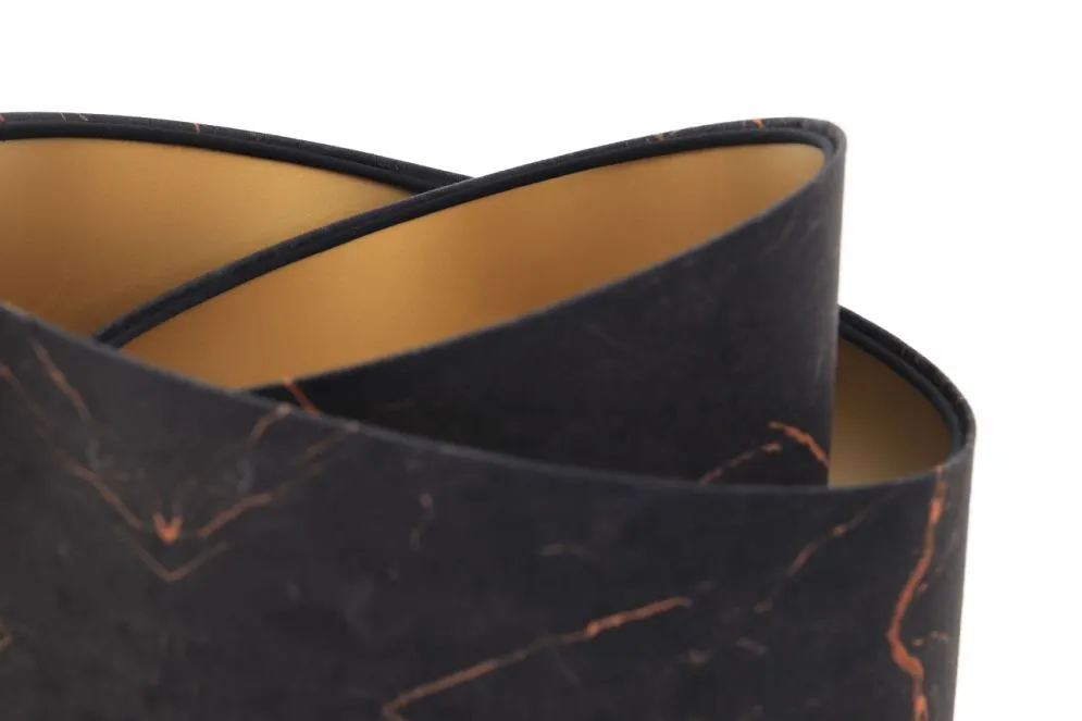 Lampa stołowa BLACK MARBLE czarna/złota/czarna w stylu glamour | MIRAT.