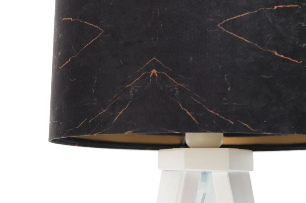 Lampa stołowa BLACK MARBLE czarna/złota/biała polskiej produkcji | MIRAT.