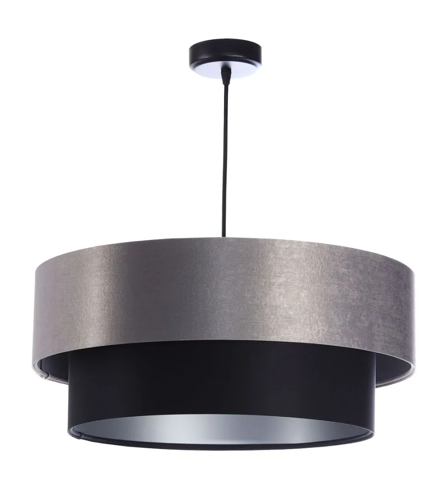 Lampa wisząca DOUBLE 40 czarna/szara podwójna satynowa | MIRAT. w stylu  kolekcja