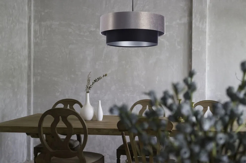 Lampa wisząca DOUBLE 40 czarna/szara podwójna satynowa | MIRAT. w stylu  kolekcja