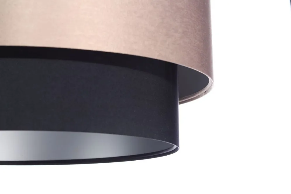 Lampa wisząca DOUBLE 60 czarna/beżowa podwójna walec | MIRAT. w stylu kolekcja