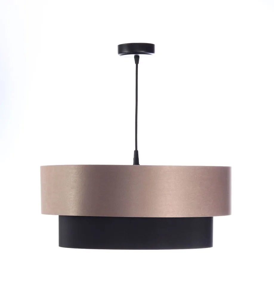 Lampa wisząca DOUBLE 60 czarna/beżowa podwójna walec | MIRAT. w stylu kolekcja