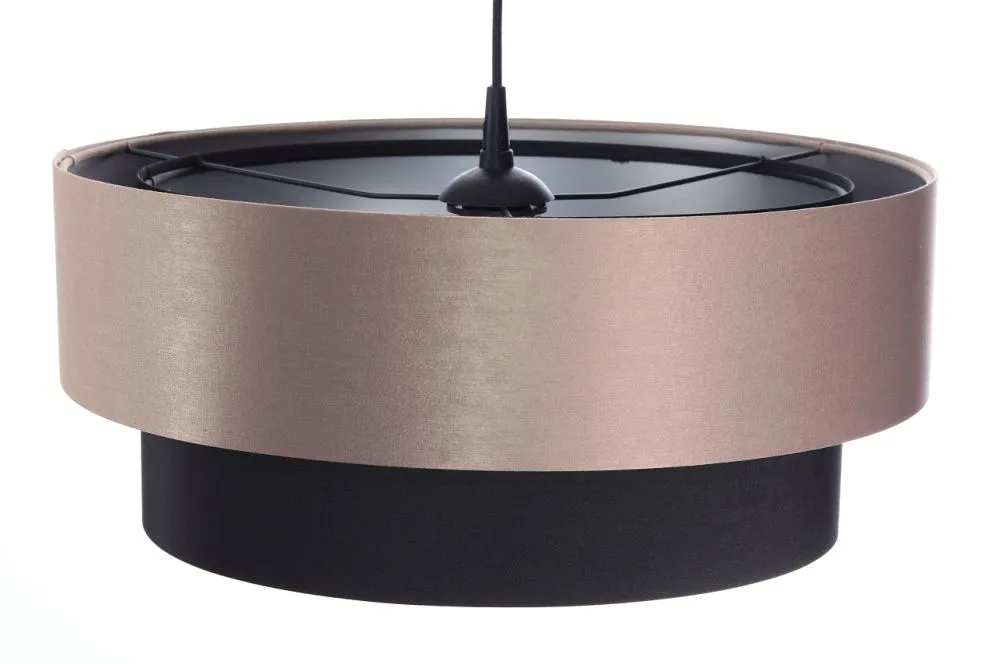 Lampa wisząca DOUBLE 60 czarna/beżowa podwójna walec | MIRAT. w stylu kolekcja