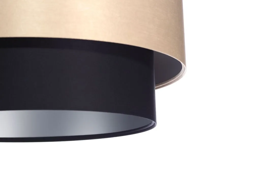 Lampa wisząca DOUBLE 40 czarna/kremowa podwójny abażur | MIRAT. w stylu kolekcja