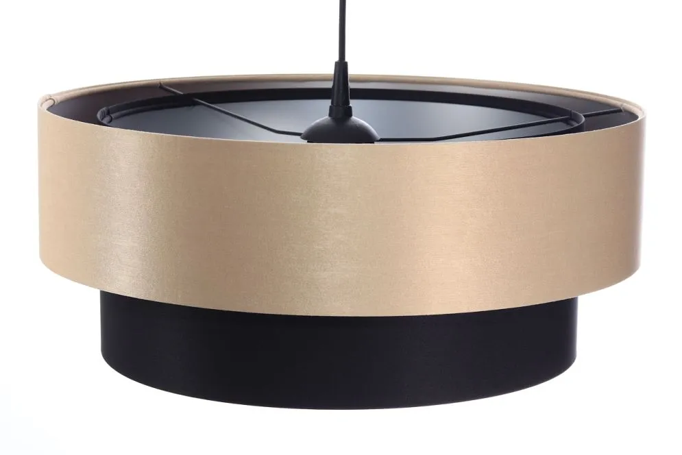 Lampa wisząca DOUBLE 40 czarna/kremowa podwójny abażur | MIRAT. w stylu kolekcja