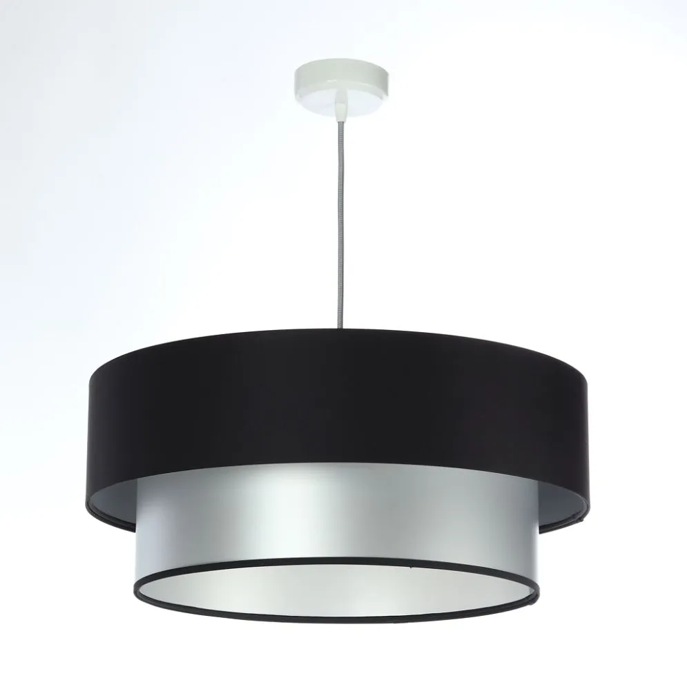 Lampa wisząca DOUBLE BLACK 40 srebrna/czarna elegancka dwukolorowa | MIRAT. w stylu kolekcja