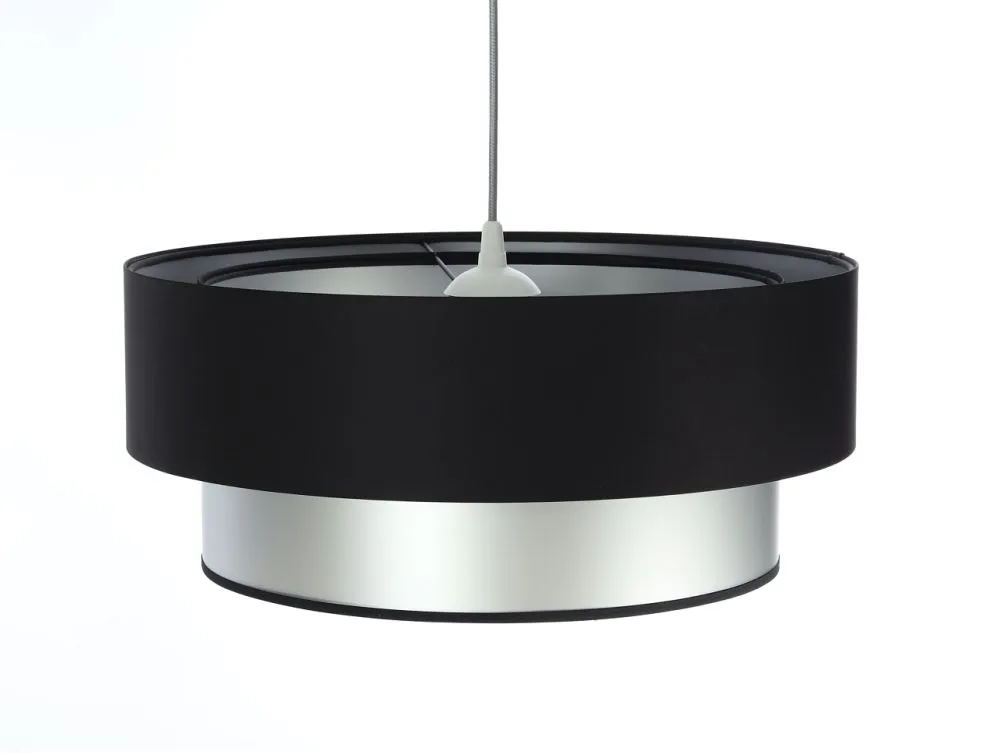 Lampa wisząca DOUBLE BLACK 40 srebrna/czarna elegancka dwukolorowa | MIRAT. w stylu kolekcja
