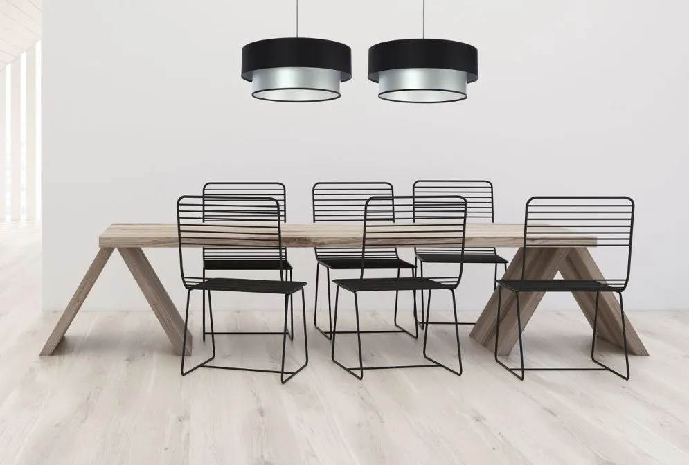 Lampa wisząca DOUBLE BLACK 40 srebrna/czarna elegancka dwukolorowa | MIRAT. w stylu kolekcja