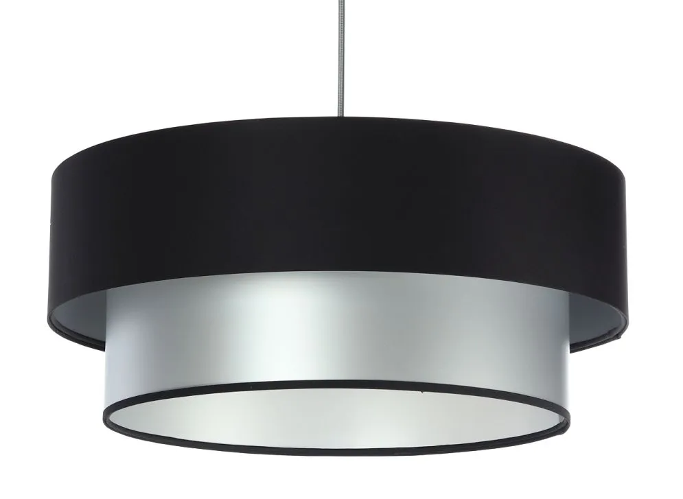 Lampa wisząca DOUBLE BLACK 40 srebrna/czarna elegancka dwukolorowa | MIRAT. w stylu kolekcja