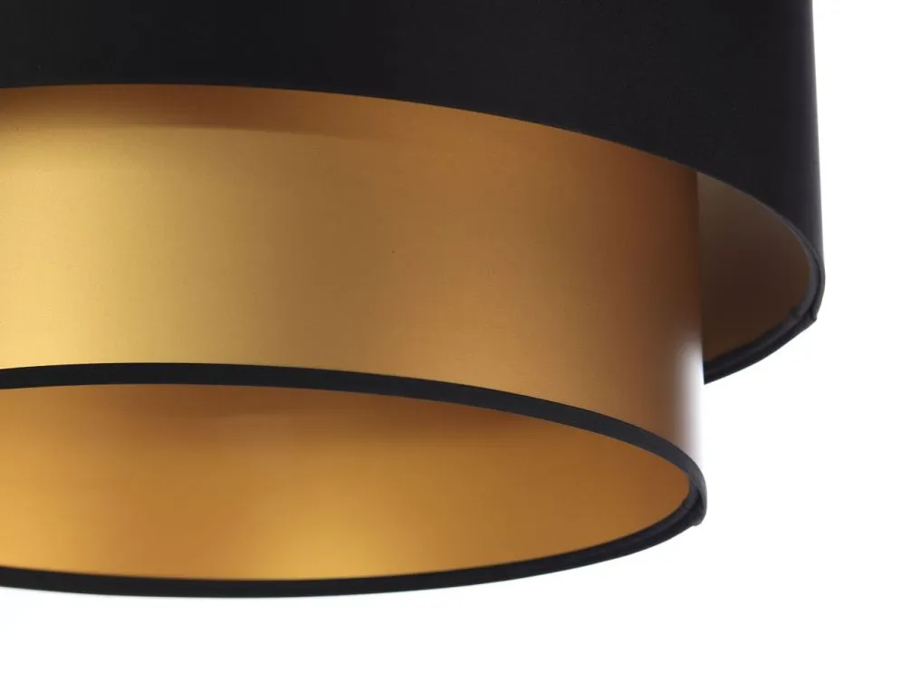Lampa wisząca DOUBLE BLACK 40 złota/czarna z podwójnym abażurem | MIRAT. w stylu kolekcja