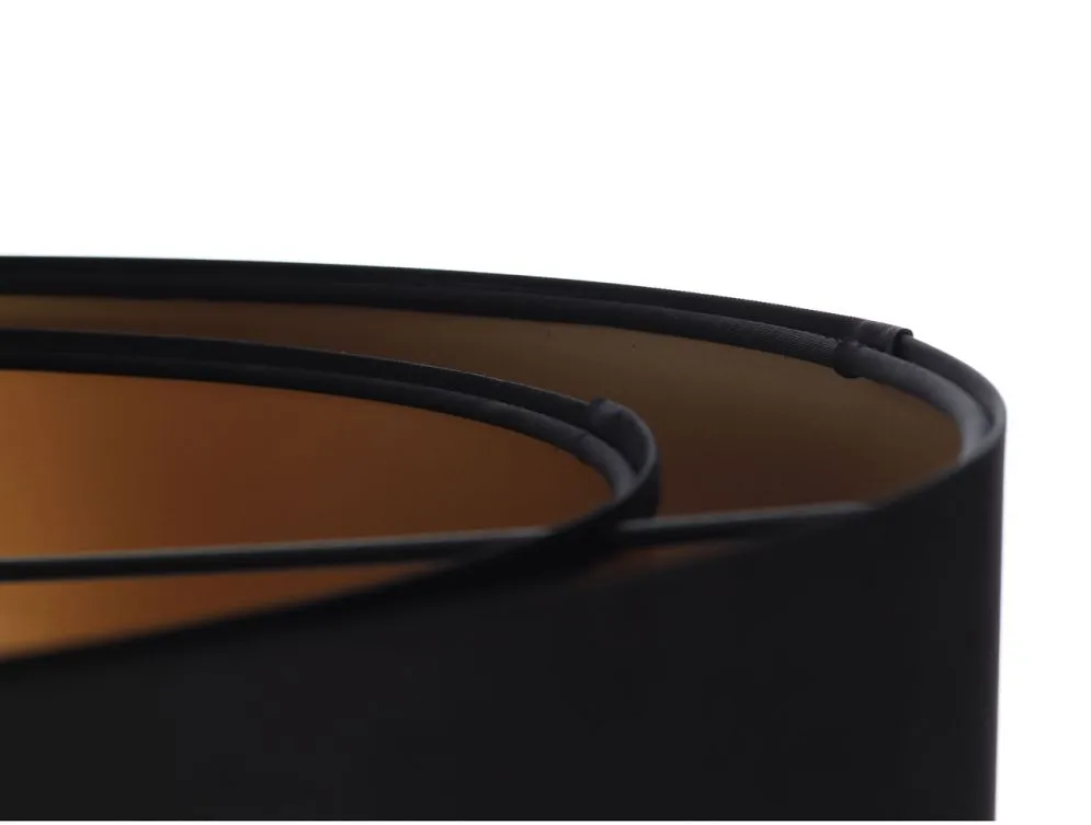 Lampa wisząca DOUBLE BLACK 40 złota/czarna z podwójnym abażurem | MIRAT. w stylu kolekcja