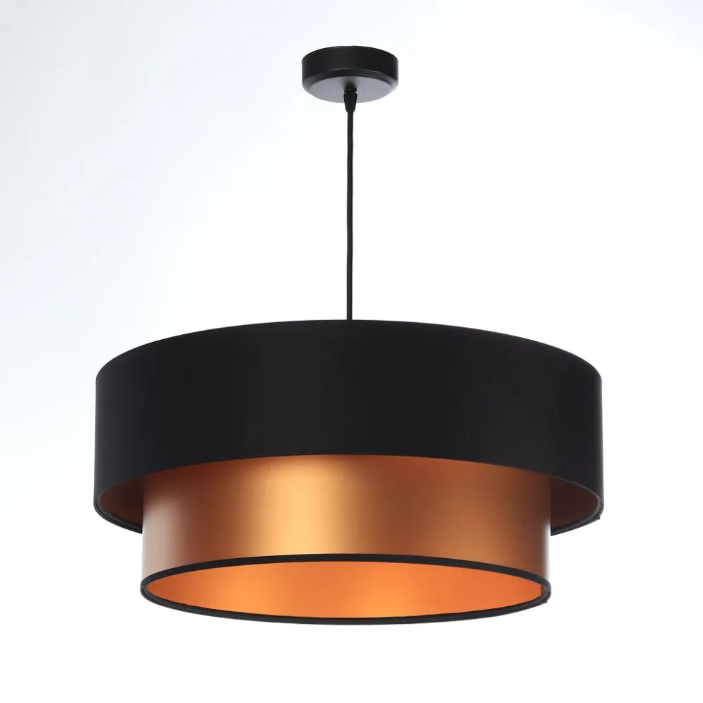 Lampa wisząca DOUBLE BLACK 40 miedziana/czarna w stylu glamour | MIRAT. w stylu kolekcja