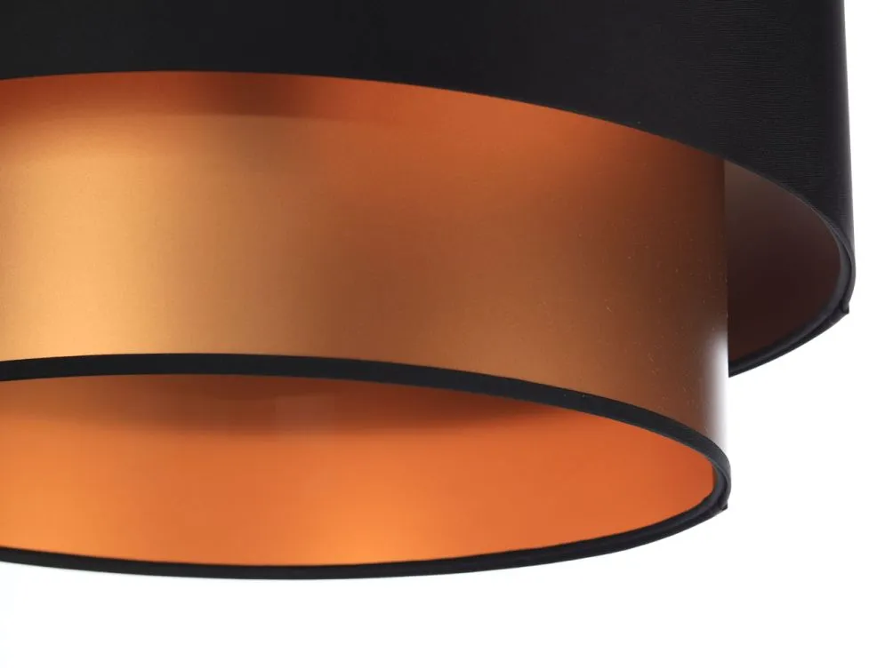 Lampa wisząca DOUBLE BLACK 40 miedziana/czarna w stylu glamour | MIRAT. w stylu kolekcja