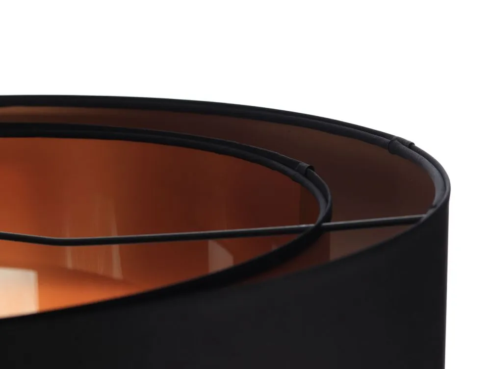 Lampa wisząca DOUBLE BLACK 40 miedziana/czarna w stylu glamour | MIRAT. w stylu kolekcja