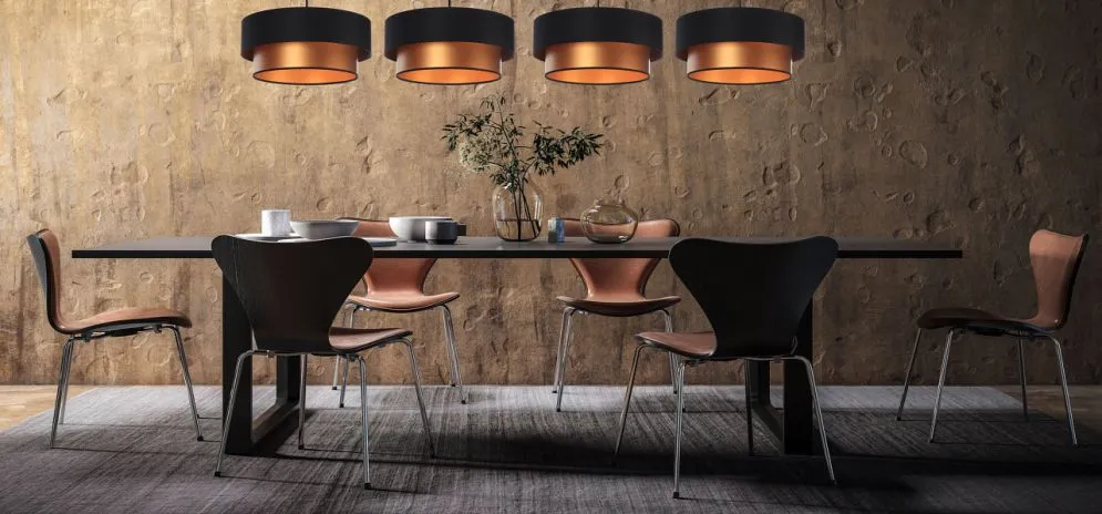 Lampa wisząca DOUBLE BLACK 40 miedziana/czarna w stylu glamour | MIRAT. w stylu kolekcja